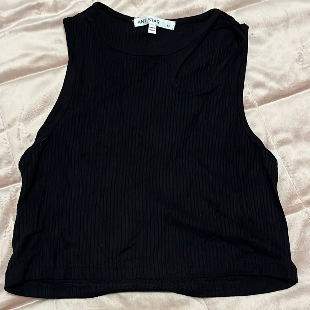 Antistar Black Sleeveless crop top